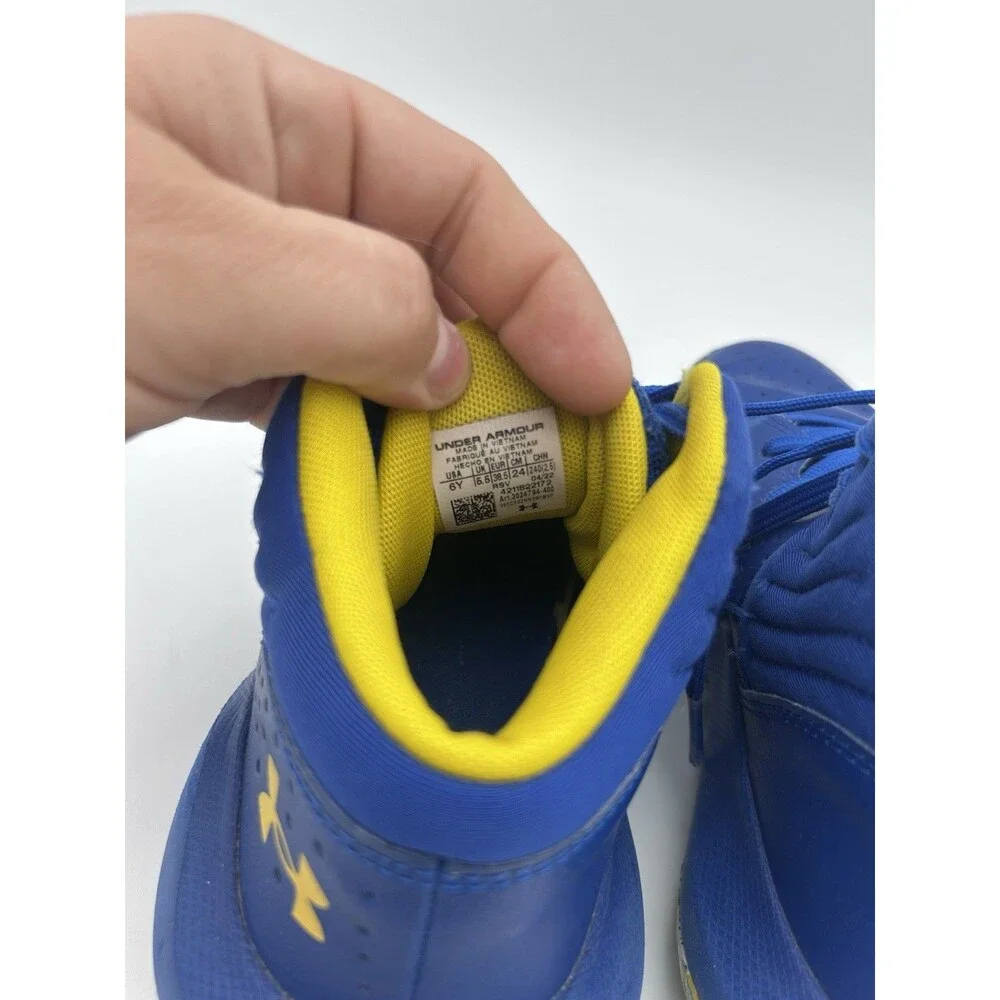 Under Armour Jet 21 Curry Boys 6 Y Golden State Blue Gold Basketball Shoes